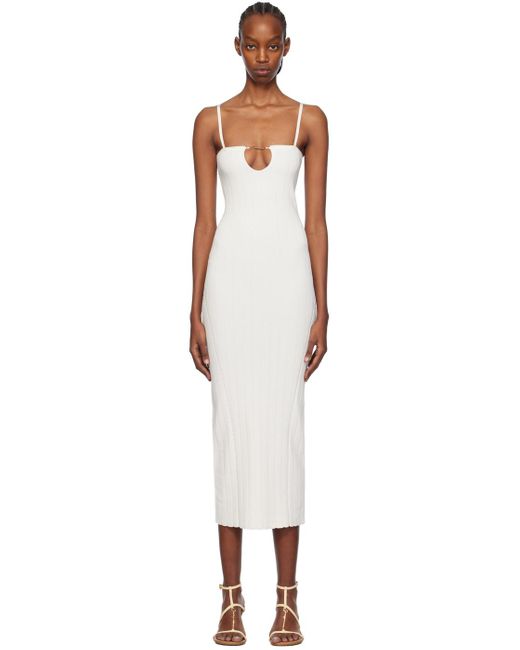 Jacquemus Black Off-white Les Classiques 'la Robe Sierra Bretelles' Midi Dress