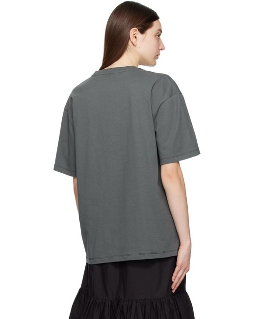 Ganni Gray Future Grey Relaxed Cherry T-shirt