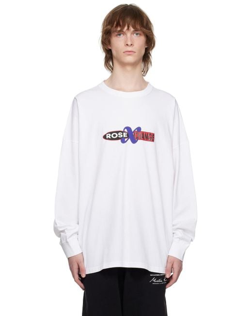 Martine Rose White Graphic Long Sleeve T-shirt for men