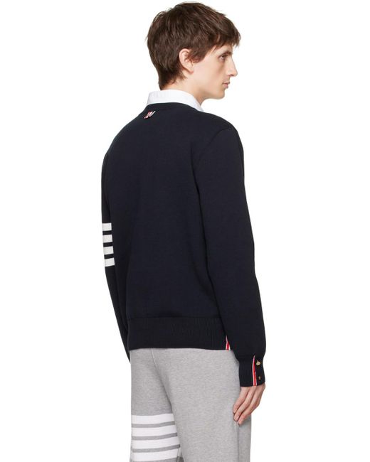 Thom Browne Black Thom E 4-bar Sweater for men