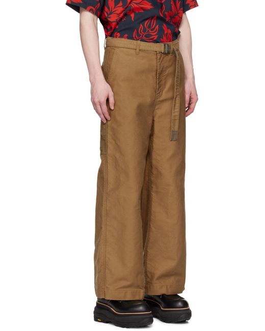 Sacai Multicolor Beige Belted Trousers for men