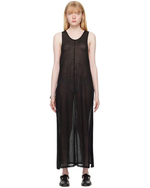Auralee Black Vented Maxi Dress