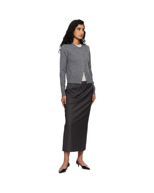 DUNST Black Essential Crewneck Knit Cardigan