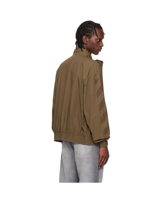 Off-White c/o Virgil Abloh Multicolor Khaki Diagonal Cotton Track Jacket for men