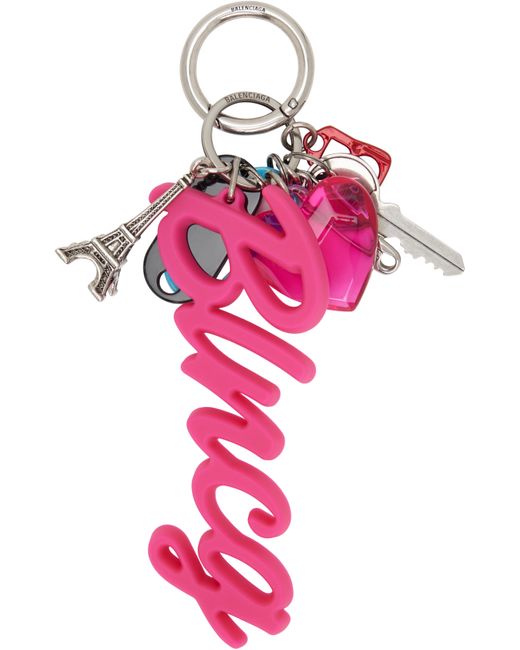Balenciaga Pink Charm Hourglass Soft Big Souvenirs Keychain