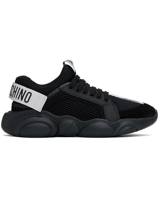 Moschino Black Teddy Strap Sneakers for men