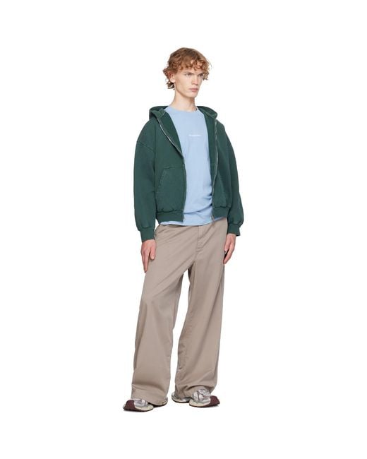 Balenciaga Blue Laurel Classic Zip-Up Regular Fit Hoodie for men