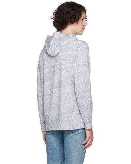 Pull à capuche bleu en coton Vince pour homme en coloris Black