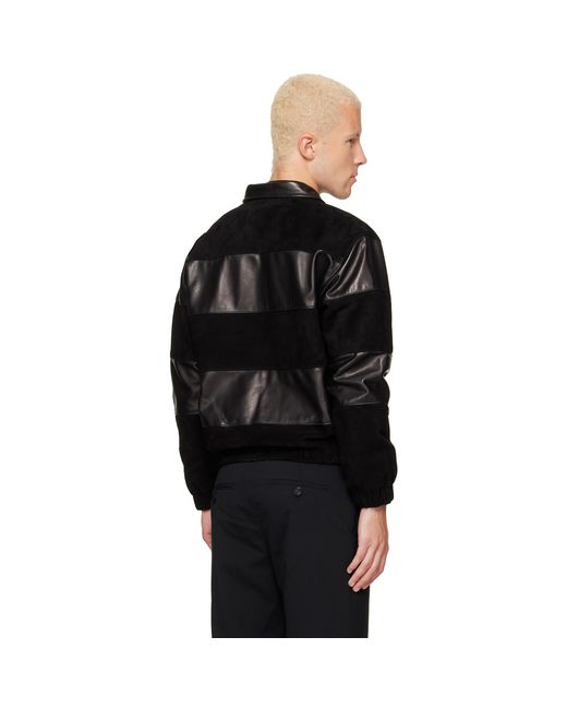 Ernest W. Baker Black Leather & Suede Sailor Jacket for men