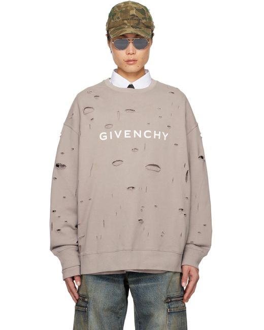 Givenchy Natural Taupe Cutout Sweatshirt for men