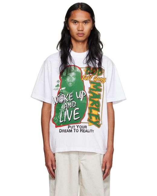 ONLINE CERAMICS Green 'wake Up And Live' T-shirt for men
