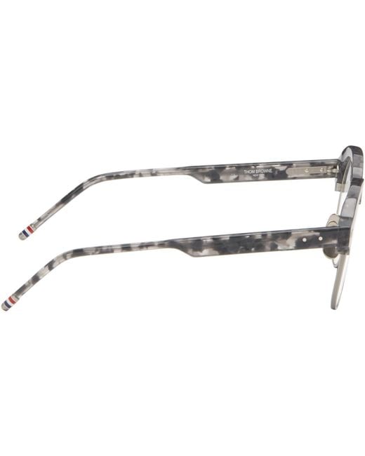 Thom Browne Brown Acetate & Titanium Pilot Glasses for men