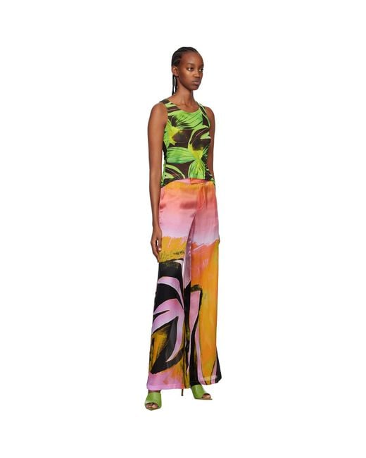 Louisa Ballou Orange Wide-Leg Trousers