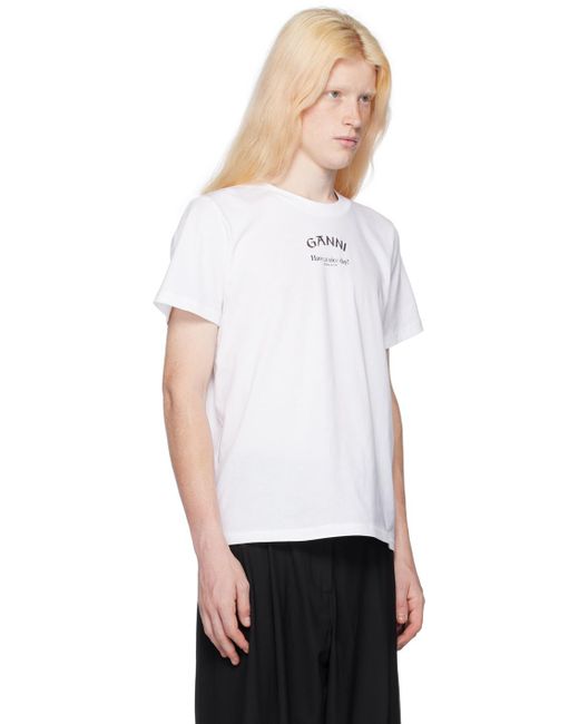 Ganni White Relaxed T-shirt for men