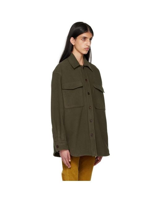 6397 Green Khaki Polyester Jacket