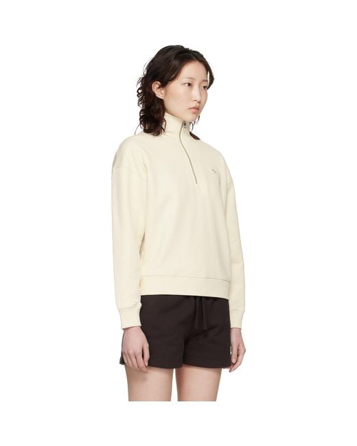Maison Kitsuné Black Off- Baby Fox Half Zip Sweatshirt