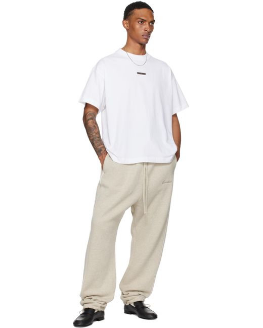 Fear Of God Natural Relaxed Fleece Piping Sweatpants for men