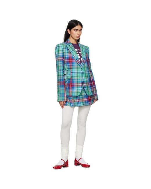 Charles Jeffrey Blue Kilt Miniskirt