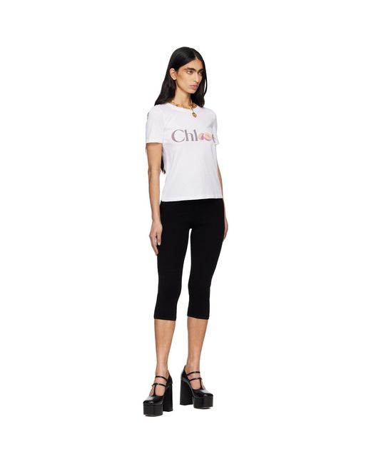 Chloé White Cotton Jersey Baby Fit Logo T-Shirt