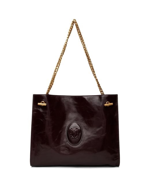 Versace Brown Burgundy Medium Calf Leather Bag