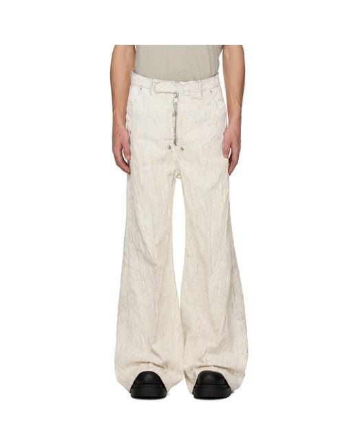 Rick Owens White Off- Concordians Tailored Wide Belas Jeans for men