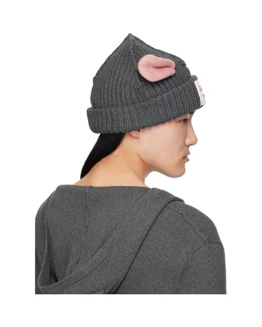 Charles Jeffrey Black Chunky Rat Beanie for men