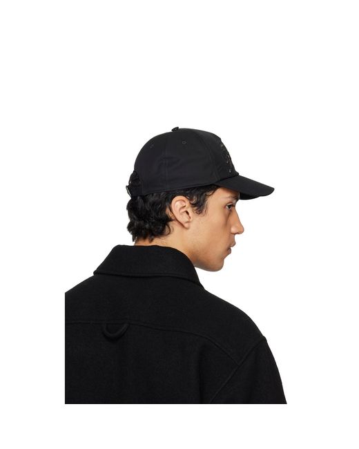 Burberry Black Check Cursive Logo Gabardine Baseball Cap for men