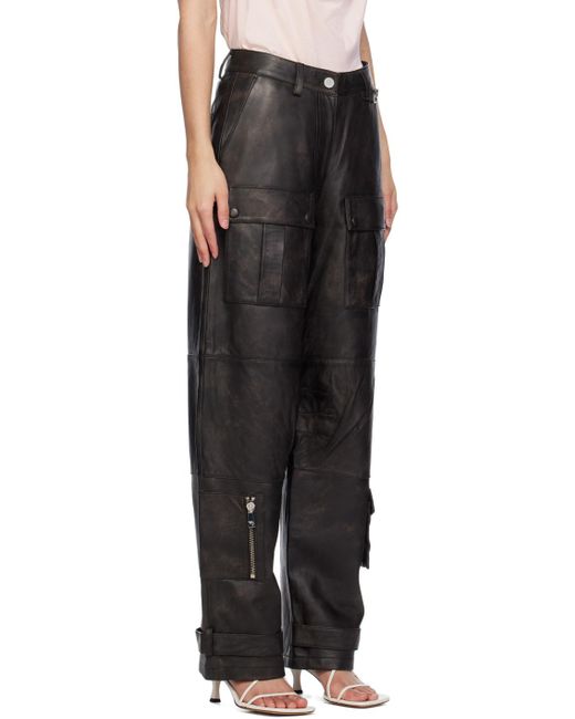 REMAIN Birger Christensen Black Ssense Exclusive Leather Pants