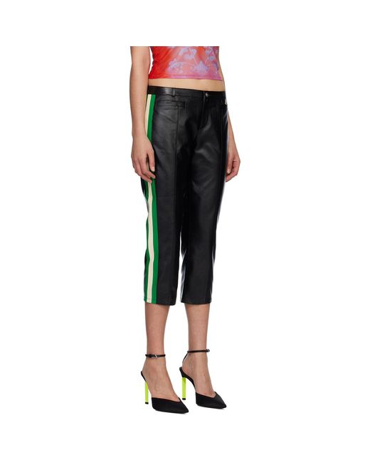 Miaou Black Capri Faux-leather Trousers