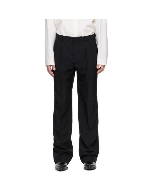 Balmain Black Wool Trousers for men