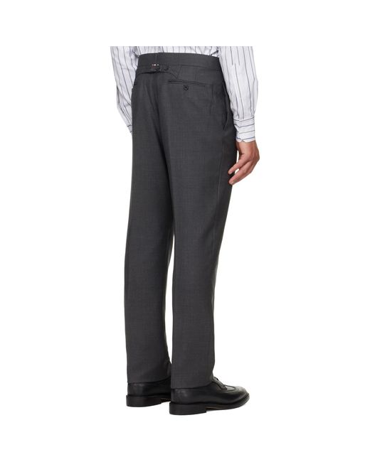 Thom Browne Gray Classic Twill Backstrap Trousers for men