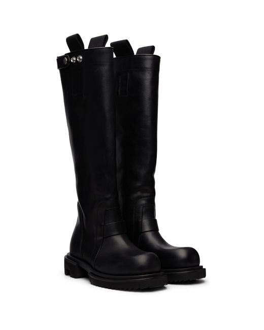 Rick Owens Black Tower Knee Pull-On Gabe Tall Boots