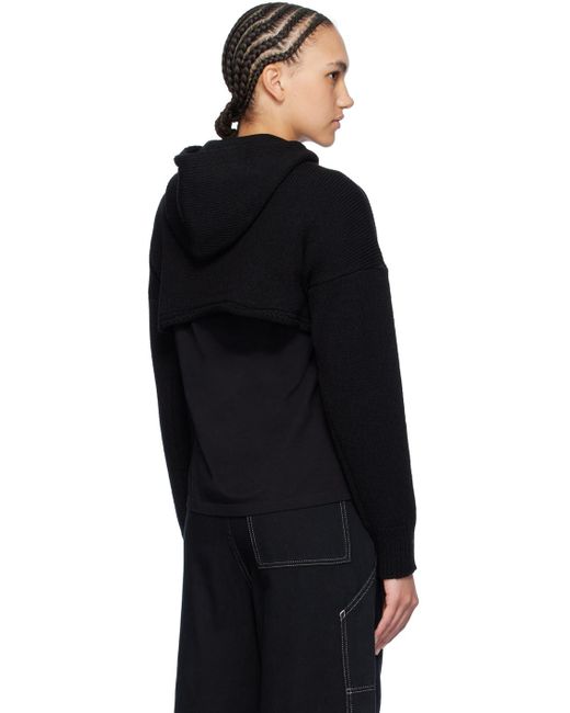 MM6 by Maison Martin Margiela Black Cropped Hoodie