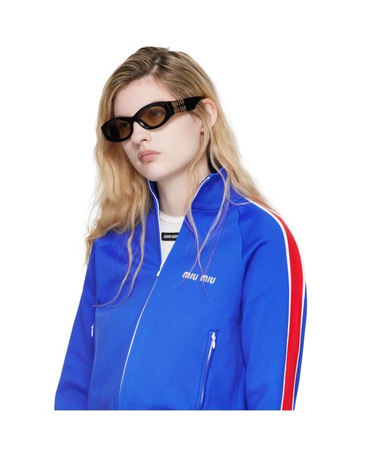 Miu Miu Brown Retro Oval Sunglasses