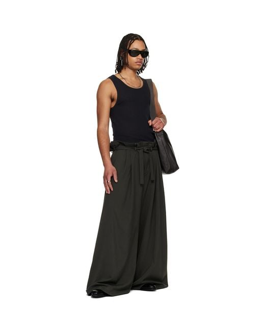 Lu'u Dan Black Slacker Maxis Trousers for men
