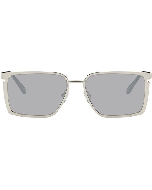 Off-White c/o Virgil Abloh Black Silver Yoder Sunglasses for men