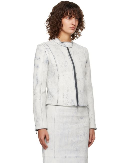 DIESEL ホワイト L-Yric レザージャケット White