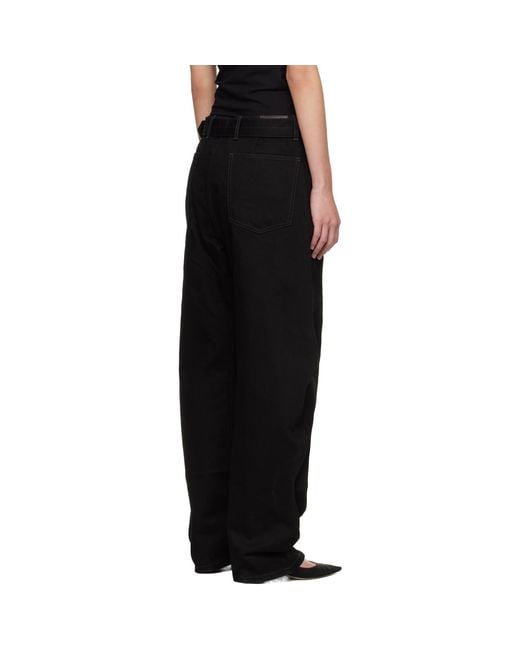Lemaire Black Twisted Belted Jeans