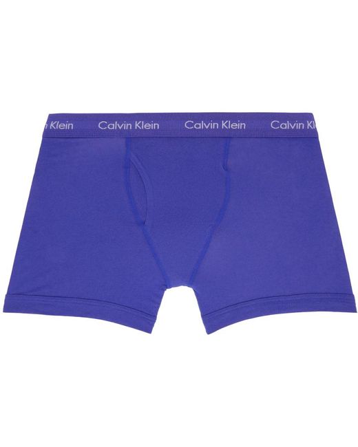 Calvin Klein Blue Three-pack Multicolor Boxer Briefs for men