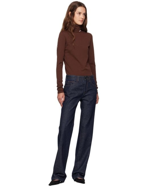 Jil Sander ブラウン ライトウェイト ウールブレンド ハイネック トップス Multicolor