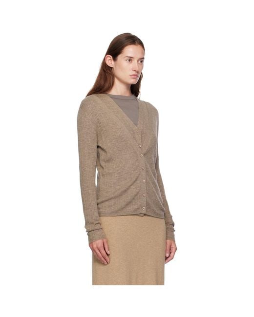 Lisa Yang Brown Taupe Vanna Cardigan