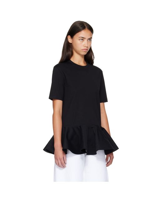 Alaïa Black Cotton Jersey Crinoline T-Shirt