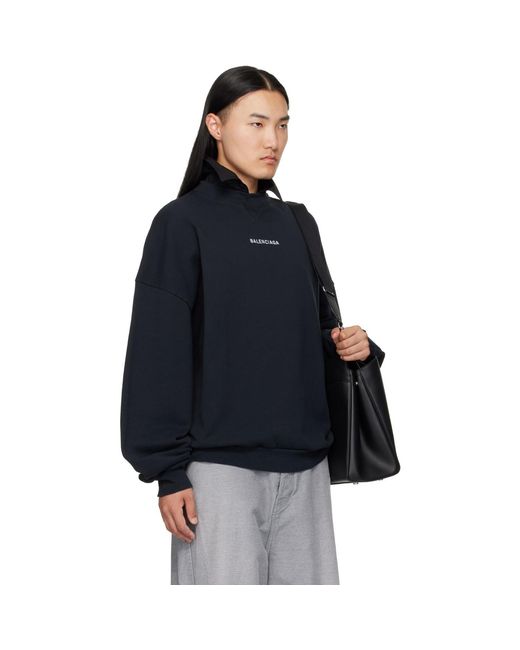 Balenciaga Blue Shirt Collar Sweatshirt for men