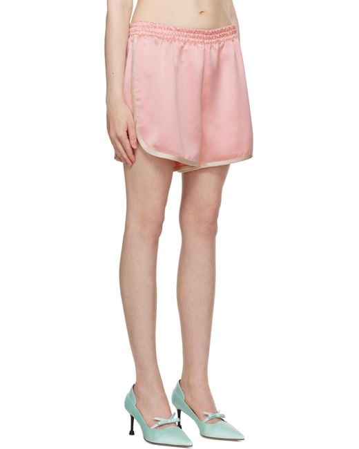 Anna Sui Pink Satin Shorts