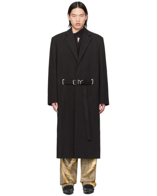 Manteau noir à ceinture à ferrure en y - ever Y. Project pour homme en coloris Black