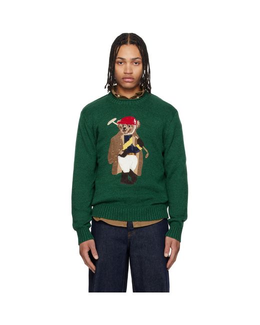 Polo Ralph Lauren Green Polo Bear Rollneck Sweater for men