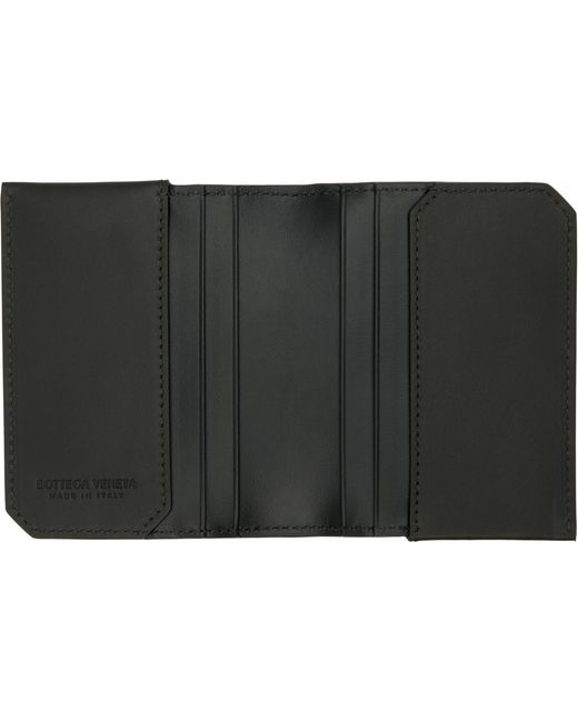 Bottega Veneta Black Intrecciato Piccolo Flap Card Holder for men