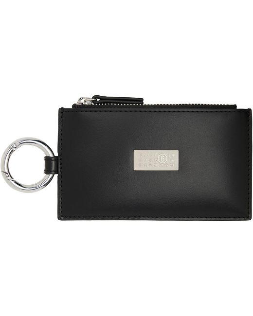 MM6 by Maison Margiela Black Numeric Zip Wallet