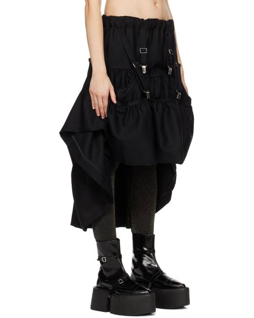 Noir Kei Ninomiya Black Tie Midi Skirt