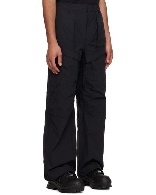 Juun.J Black Paneled Trousers for men